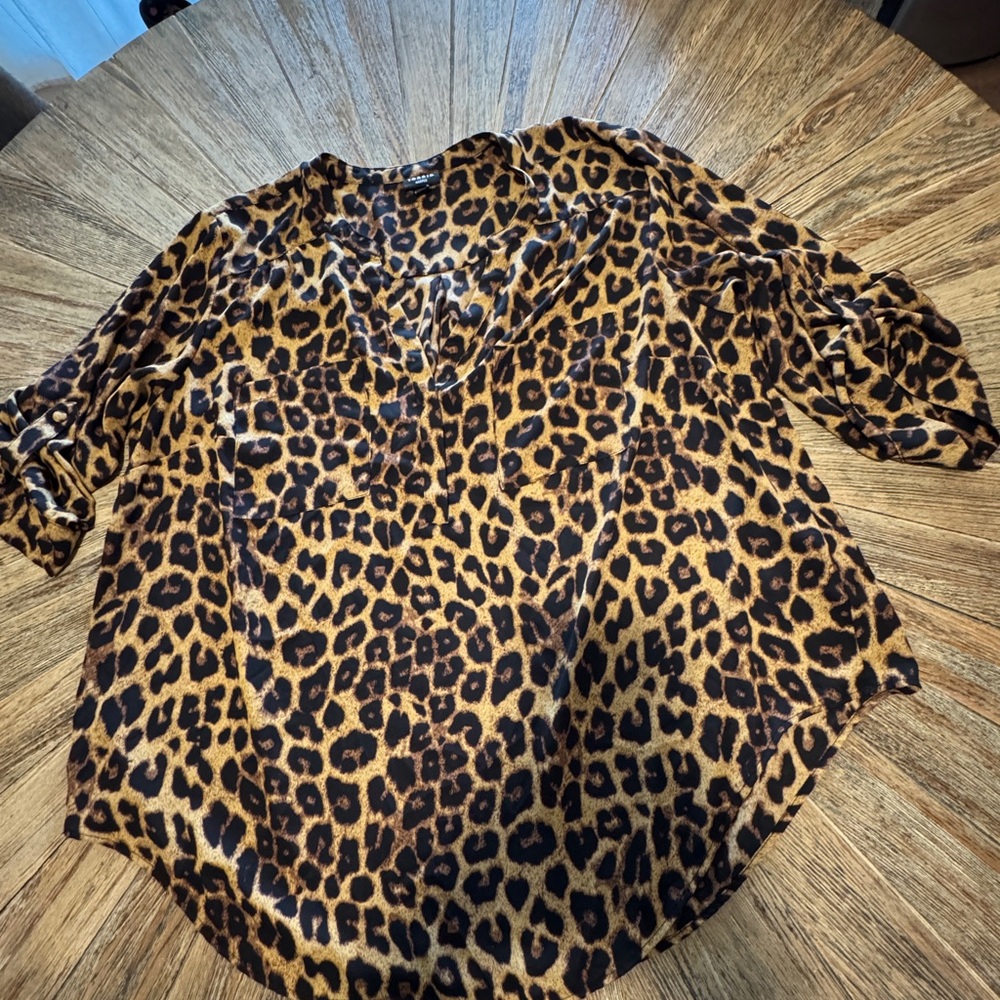 Blouse Torrid size 2 leopard animal print three quarter sleeve plus size 2XL - Picture 8 of 13